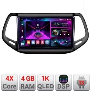 Navigatie Jeep Compass 2017 A-739 4+64 InCell Display 1K Android Waze USB Navigatie Internet Youtube Radio KIT-732+EDT-E210-RK