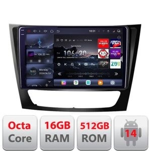 Navigatie Mercedes W211 W219 2002-2010 Edotec Kit-090 8 core QLED 2K 16+512GB 360 Android Waze USB Navigatie Internet Youtube Radio KIT-090+EDT-E809-2K
