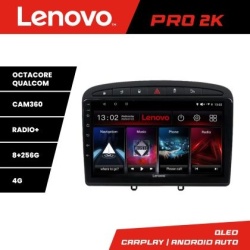 Navigatie Peugeot 308 Lenovo Kit-038 8 core QLED 2K 8+256 360 Android Waze USB Navigatie Internet Youtube Radio KIT-038+PRO-2K-9-8+256
