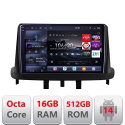 Navigatie Renault Megane 3 2010-2016 Edotec Kit-145 8 core QLED 2K 16+512 360 Android Waze USB Navigatie Internet Youtube Radio KIT-145+EDT-E809-2K