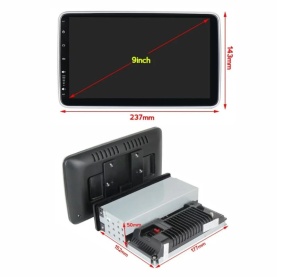 Navigatie Universala 1DIN Android12 Display IPS 9" Touchscreen Reglabil 360 Grade 2 + 32GB Radio GPS Internet Wi-Fi Bluetooth Carplay USB Waze