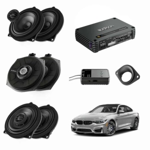 Pachet sistem audio Plug&Play Audison dedicat BMW K4E X4M + Amplificator AF C8.14bit + Conectica dedicata