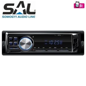 Radio MP3 Player auto inteligent SAL VBT 1100/BL, 4 x 45 W, 4 RCA, FM, BT, USB, MicroSD, AUX, LED albastru, aplicatie Android/iOS