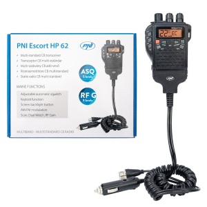 Statie radio CB portabila PNI Escort HP 62, multi standard, 4W, 12V, AM-FM, ASQ reglabil pe 5 niveluri, RF Gain pe 9 niveluri, Dual Watch, Scan, Lock