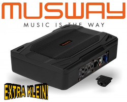 Subwoofer Auto Activ Musway SUB 1 Model Underseat (sub scaun) 8'' 15x20 cm 100W RMS Telecomanda Bass / Volum Putere Maxima 200 W