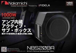 Subwoofer auto activ Nakamichi NBS208A, 8 inch, 20 cm, 100 Watts RMS, 1000W max