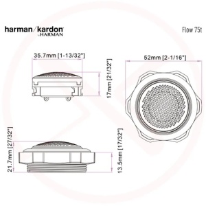 Tweetere auto cu dom de mătase cu sistem de înaltă rezoluție,120Wrms, 360W peak harman/kardon Flow 75T | 19mm/1"inch