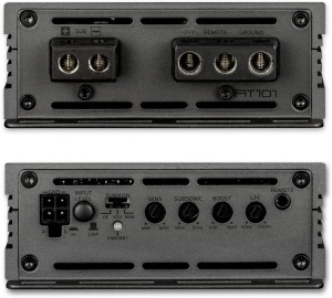 AXTON AT101 - Amplificator puternic pentru camion cu 1 canal, 24V, amplificator digital mono clasa D, amplificator de bas pentru camioane și autorulote, cu sursă de alimentare integrată de 24 volți, 1 x 230W / 400W