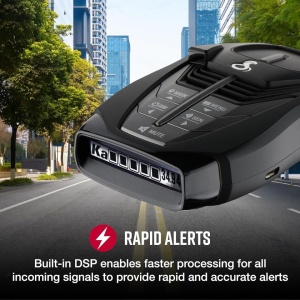 Detector radar portabil Cobra RAD 480i pentru radarele si pistoalele laser de ultima generatie, Tehnologie LaserEye pentru protectie 360°, Filtrarea alertelor false Next Gen IVT™ , Conectivitate Bluetooth pentru Drive Smarter, Baza de date Defender
