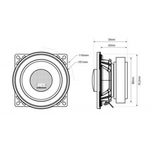 Difuzoare MTX TX440C Difuzoare coaxiale TX4 Ø10cm 4 "2-way 60W RMS 4Ω și tweeter nedymium cu cupolă de mătase 