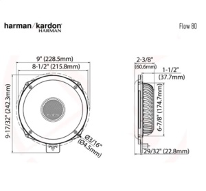 Subwoofer Auto harman/kardon Flow 80 Plug & Play compatibil BMW 20 cm 8" 125W RMS @ 4 Ω