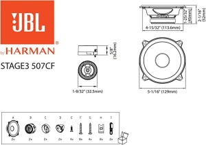 JBL STAGE3 507CF DIFUZOARE COMPONENTE DE 13CM, 45W RMS - Img 4