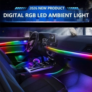 Kit 18 in 1 Lumini Ambientale Auto Dinamice, Symphony, Wireless cu Aplicatie Telefon Bluetooth, 2 Zone, 12V, CARGUARD LAA002
