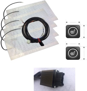 Kit Incalzire In Scaune Auto Universal Carbon Buton Patrat Push Slim 3 Trepte RGB Montaj Profesional In Toata Tara!