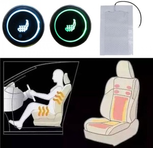 Kit Incalzire In Scaune Auto Universal Carbon Buton Rotund Push Slim 3 Trepte RGB Montaj Profesional In Toata Tara!