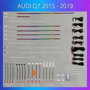 Lumini ambientale dedicate Audi Q7 2015-2019 set complet control telefon sau sistem original - Img 3