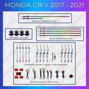 Lumini ambientale dedicate Honda XRV 2015-2022 set complet control telefon sau sistem original
