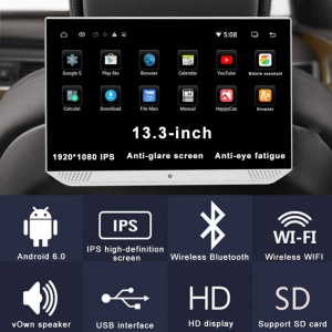 MONITOR TETIERA CU ANDROID EDT-TRAVEL13.3-A TRAVELMATE 13.3" HDMI USB SD 1080P 4K INTERNET WIFI BLUETOOTH TOUCHSCREEN REZOLUTIE FULL HD LOGO SELECTABIL - Img 6