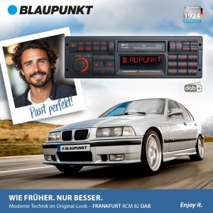 Mp3 Player auto 1Din Radio Epoca Retro Vintage cu Bluetooth Blaupunkt Frankfurt RCM 82 DAB