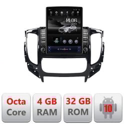 NAVIGAȚIE ANDROID 10 DEDICATA MITSUBISHI L200 2014-2020 ECRAN CAPACITIV TIP TESLA 9,7" PROCESOR OCTACORE 4GB RAM 32GB MEMORIE INTERNA DVR CARKIT BLUETOOTH MIRROR LINK MODEL TESLA KIT-1094+EDT-E709