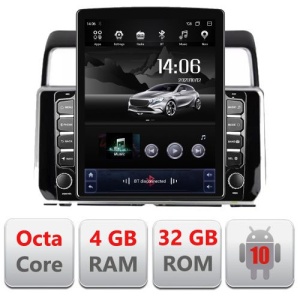 NAVIGAȚIE ANDROID 10 DEDICATA TOYOTA PRADO 2018- ECRAN CAPACITIV TIP TESLA 9,7" PROCESOR OCTACORE 4GB RAM 32GB MEMORIE INTERNA DVR CARKIT BLUETOOTH MIRROR LINK MODEL TESLA KIT-1065+EDT-E710