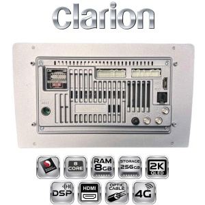 Navigatie Android 13, CLARION GL-700, 8+256GB, Ecran 2K 10.36" QLED, Procesor Octa-core, 2Ghz, Internet 4G, Bluetooth 5.1, Sunet DSP