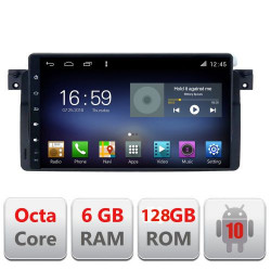 NAVIGAȚIE CARPAD ANDROID 10 DEDICATĂ BMW SERIA 3 E46 1998-2006 ECRAN CAPACITIV OCTACORE 6GB RAM 128GB ROM DVR CARKIT BLUETOOTH MIRROR LINK KIT-052+EDT-E609
