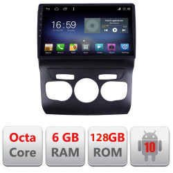 NAVIGAȚIE CARPAD ANDROID 10 DEDICATĂ CITROEN C4 2011-2016 CLIMĂ ECRAN CAPACITIV OCTACORE 6GB RAM 128GB ROM DVR CARKIT BLUETOOTH MIRROR LINK KIT-241+EDT-E610