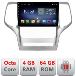 NAVIGATIE CARPAD ANDROID 10 DEDICATA JEEP GRAND CHEROKEE 2010-2012 ECRAN CAPACITIV OCTACORE 4GB RAM 64 GB ROM DVR CARKIT BLUETOOTH MIRROR LINK MODEL LENOVO KIT-grche+EDT-E609
