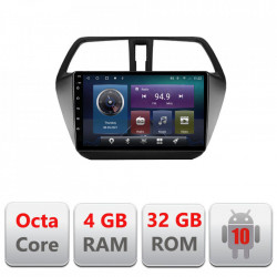 NAVIGATIE CARPAD ANDROID 10 DEDICATA SUZUKI S-CROSS ECRAN 9" CAPACITIV INTERNET 3G WIFI PROCESOR CORTEX A9 OCTA CORE 2G RAM 32GB 1,6 GHZ DVR CARKIT BLUETOOTH MIRROR LINK MODEL KIT-337+EDT-E409