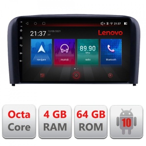 NAVIGATIE CARPAD ANDROID 10 DEDICATA VOLVO S80 2004-2006 ECRAN CAPACITIV OCTACORE 4GB RAM 64 GB ROM DVR CARKIT BLUETOOTH MIRROR LINK MODEL LENOVO KIT-S80+EDT-E509-PRO