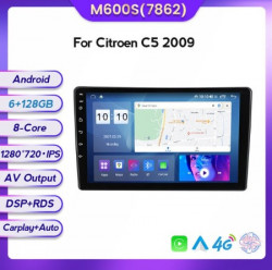 NAVIGATIE CARPAD ANDROID 11 DEDICATA CITROEN C5 III 2008-2017 ECRAN IPS 10" INTERNET WIFI SIM 4G PROCESOR OCTA CORE 6GB RAM 128GB SSD SUNET DSP DVR CARKIT BLUETOOTH CARPLAY ANDROID AUTO COOLER RACIRE MODEL KIT-C5+EDT-M600