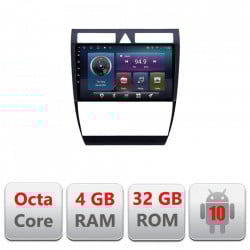 NAVIGAȚIE CARPAD ANDROID DEDICATĂ AUDI A6 C5 1999-2004 ECRAN 9" CAPACITIV INTERNET 3G WIFI PROCESOR OCTACORE 4G RAM 32GB 1,6 GHZ DVR CARKIT BLUETOOTH MIRROR LINK MODEL KIT-102+EDT-E409