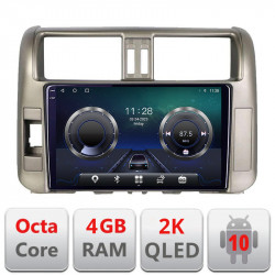 Navigatie dedicata Toyota Prado 2010-2013 C-347 Android Octa Core Ecran 2K QLED GPS 4G 4+32GB 360 KIT-347+EDT-E410-2K