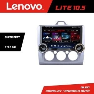 Navigatie Ford Focus clima manuala Kit-140-manual Lenovo 8 core 4+64 10.5 inch Incell 1K android Wifi 5Ghz gps internet 32 KIT-140-manual+LITE-10.5-4+64