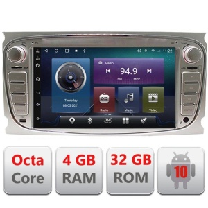 Navigatie Ford Focus/Galaxy/Mondeo/S-max 2008-2011 4+32GB 8Core Android radio gps Internet wifi 4G Carplay kit-ford+EDT-E407