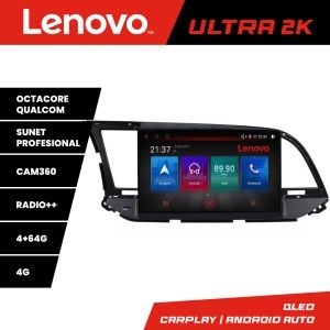 Navigatie Hyundai Elantra 2015-2018 Lenovo Kit-581 8 core QLED Qualcomm 4+64 360 Android Waze USB Navigatie Internet Youtube Radio KIT-581+ULTRA-9-4+64