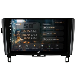 Navigatie Nissan Qashqai / X-Trail (2013+), 8GB RAM, Android, Octacore, Slot Sim 4G, DSP, GPS, Wi-FI, Carplay, Android Auto, USB, Bluetooth, Waze, Touchscreen, 10.1 Inch