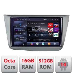 Navigatie Seat Leon 2005-2012 Edotec Kit-leon05 8 core QLED 2K 16+512GB 360 Android Waze USB Navigatie Internet Youtube Radio kit-leon5+EDT-E809-2K