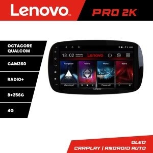 Navigatie Smart For Two 2015- Lenovo Kit-Smart15 8 core QLED 2K 8+256 360 Android Waze USB Navigatie Internet Youtube Radio KIT-SMART15+PRO-2K-9-8+256