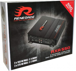 Amplificator Subwoofer Auto RENEGADE RXA550 2 Canale Stereo Clasa AB 2 x 135 Watt RMS 550 Watt Max cu Bass Boost