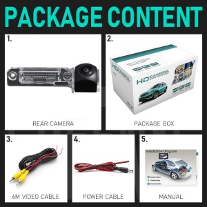 Camera marsarier HD, unghi 170 grade cu StarLight Night Vision VW Passat B6 sedan, Passat CC, Golf 4, Golf 5, Polo, Scirocco, Phaeton - FA8059