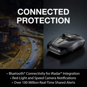 Detector radar portabil Cobra RAD 480i pentru radarele si pistoalele laser de ultima generatie, Tehnologie LaserEye pentru protectie 360°, Filtrarea alertelor false Next Gen IVT™ , Conectivitate Bluetooth pentru Drive Smarter, Baza de date Defender