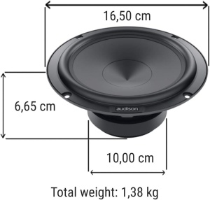 DIFUZOARE AUTO AUDISON PRIMA AP 6.5P, SET 2 DIFUZOARE, 165MM, 110W RMS