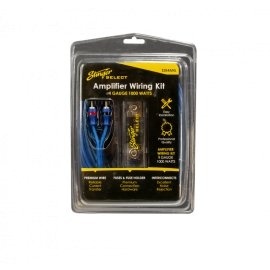 Kit De Cabluri Subwoofer Pentru Instalare Amplificator Auto STINGER cablu alimentare albastru ultra flexibil cu sectiune de 21 mm2 - 5 m cablu masa argintiu ultra flexibil - 0.9 m cablu RCA - 5 m cablu remote albastru - 5 m