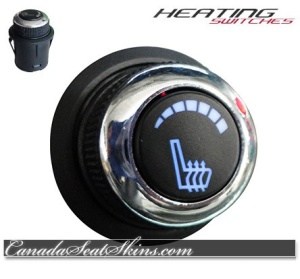 Kit Incalzire In Scaune Auto Carbon Buton Rotativ 6 Trepte Cromat LUXURY BLEU - Leduri Bleu - Montaj Profesional In Toata Tara! (per scaun)