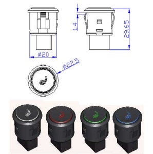 Kit Incalzire In Scaune Auto Universal Carbon Buton Rotund Push Slim 3 Trepte RGB Montaj Profesional In Toata Tara!