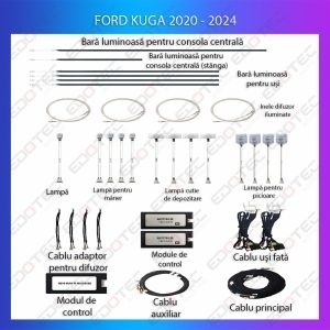 Lumini ambientale FORD Kuga 2020- set complet control telefon sau sistem original AMB-FD-KUGA-2020 - Img 2
