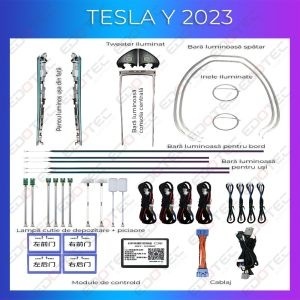 Lumini ambientale Tesla Model Y 2023 set complet control telefon AMB-TSL-Y-2023 - Img 2