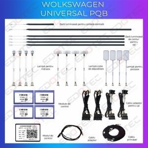 Lumini ambientale VW Skoda Seat PWB intre 2005-2014 dedicate kit complet control din sistemul original sau telefon AMB-VW-PWB - Img 2